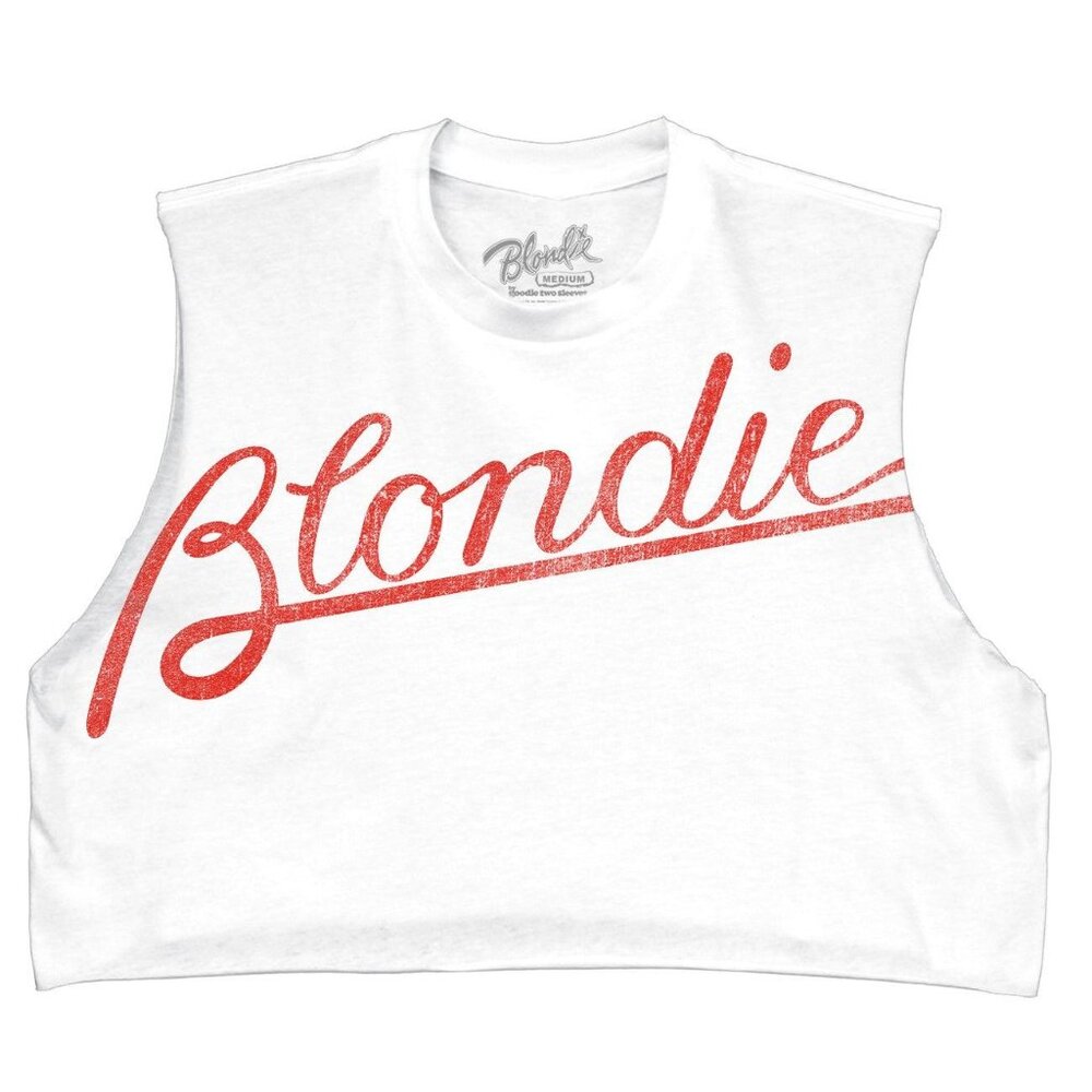 Blondie Parallel Lines White Diy Muscle Crop Junior